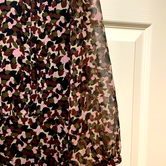 French condition black multi floral dress 3/4 length leaves size4 mint condition - Picture 6 of 10